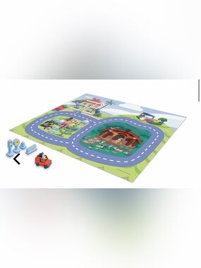 Bluey Deluxe Imaginmat Floor Playmat & Toy Car, 30.5” x 23.5” NWT